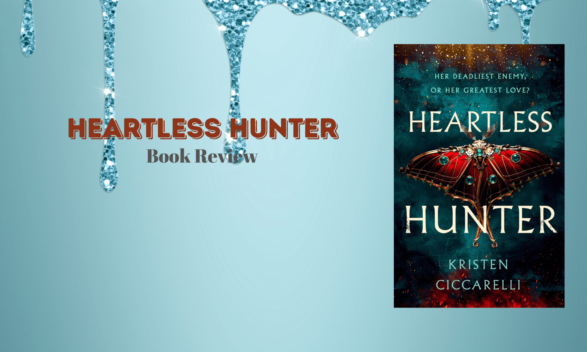 Book cover showing a crimson moth