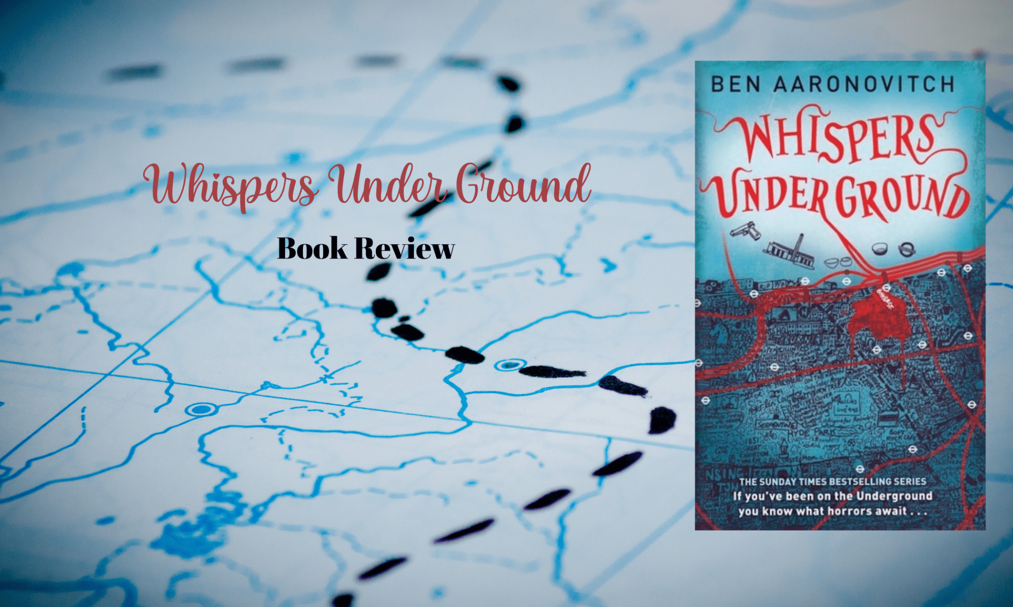 Faded blue map and cover of the book