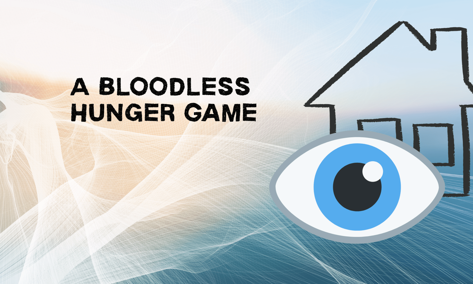 A blue eye overlapping the outline of a house