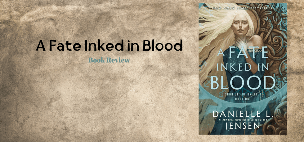 Book cover on a neutral background with the title "A Fate Inked in Blood"