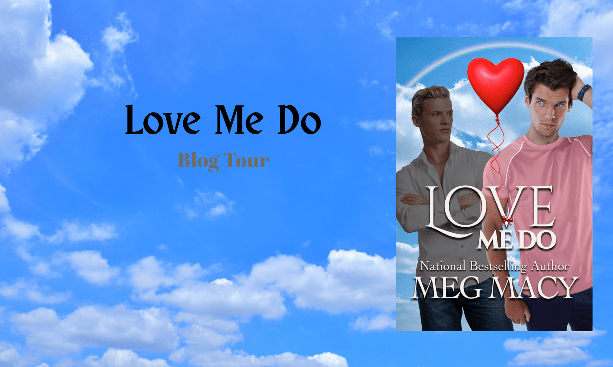 Two males side by side with a red heart between them