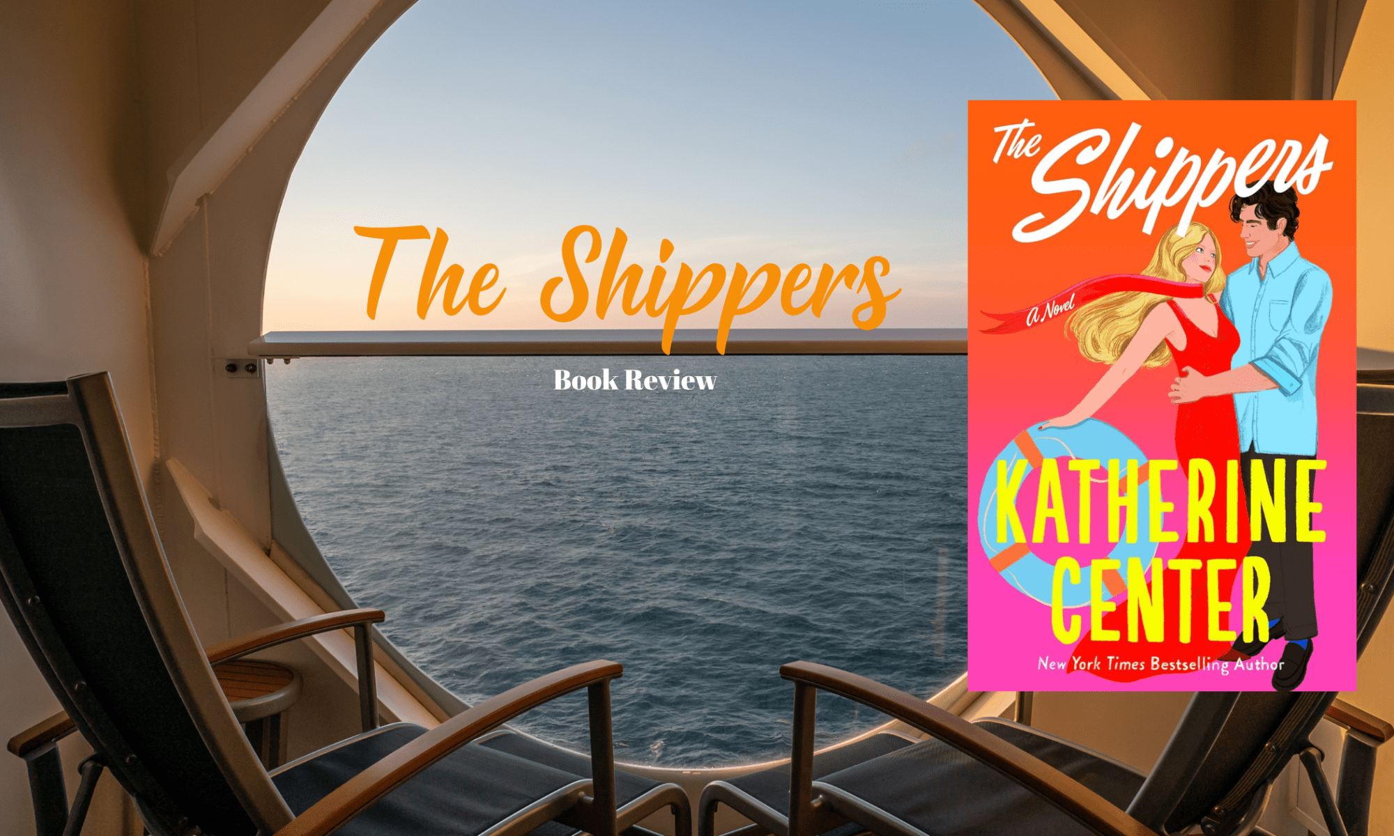 Book Cover displaying a couple in love against the background of a cruise ship window.